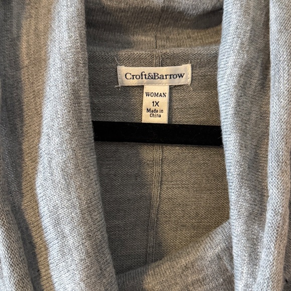 Croft & Barrow Gray and Black Cowl Neck Sweaters - Picture 3 of 5